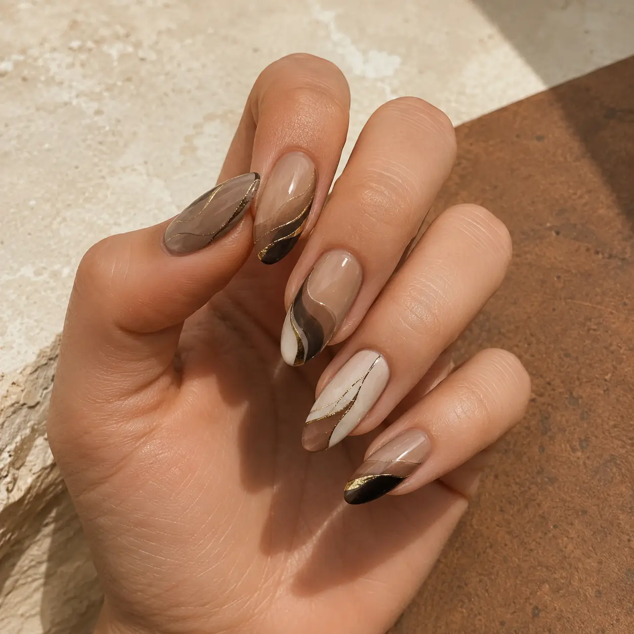 Floral Aprés Gel-X nails at Element Nail Bar Avondale